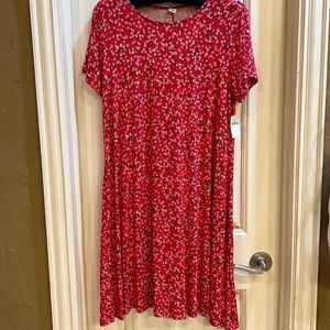 Old Navy red floral swing dress size medium; NWT